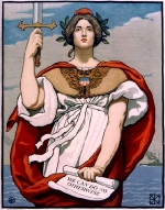 Lady Liberty With Sword Upraised