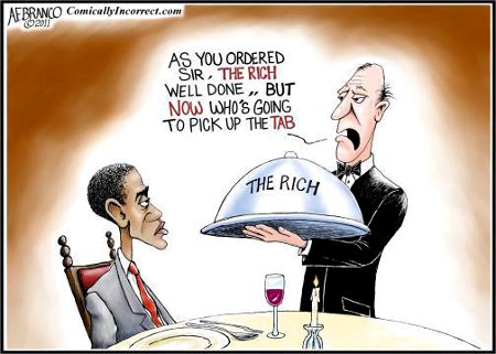 After you've been served and have eaten the rich. who's going to be left to pay the tab?