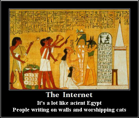 Egyptian Internet - People Writing On Walls And Worshiping Cats