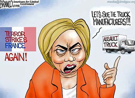 Hillary would blame truck makers for Muslim terrorism
