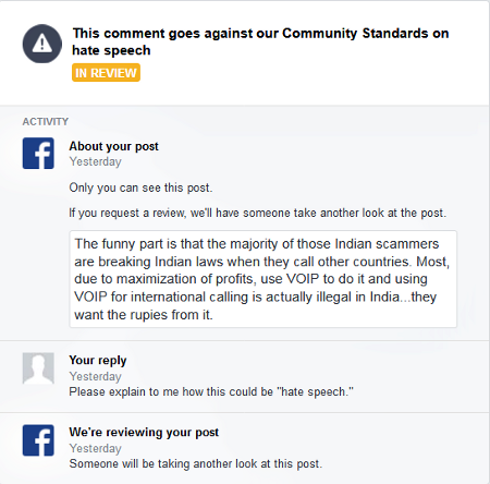 FB Jailed for "hate speech"
