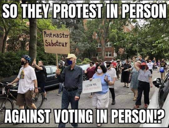 So They Protest In-Person Against Voting In-Person


