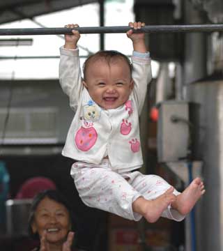 Chinese Olympic gymnastics hopeful training for 2012 Summer Games