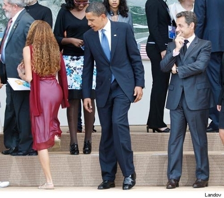 Obama supposedly checking the very shapely ass of a 16 year-old Brazilian girl