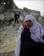 Palestinian Arab Woman Outside her Demolished Home