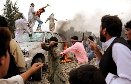Afghani Muslims Riot and Attack US Embassy Vehicles