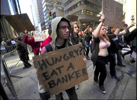 Hungry? Eat A Banker - Liberal Zombies Occupying Wall St.