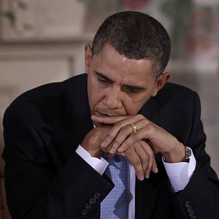 Obama Dejected - Heavy is the head that wears an undeserved crown