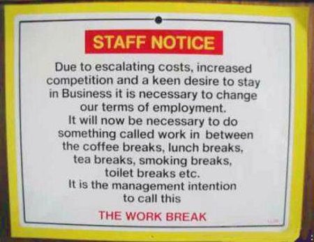 Work Break Policy Notice