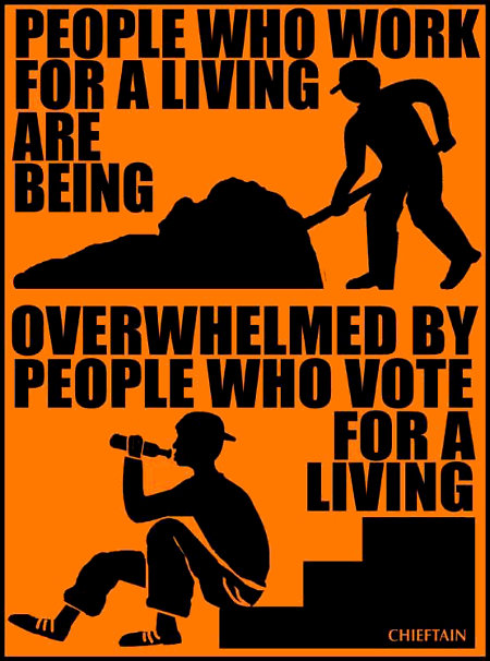 People who work for a living are being overwhelmed by people who vote for a living