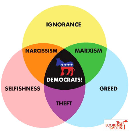 A Venn chart showing the intersection of many evils