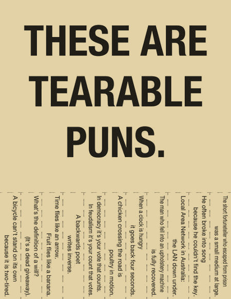 These are some tearable puns