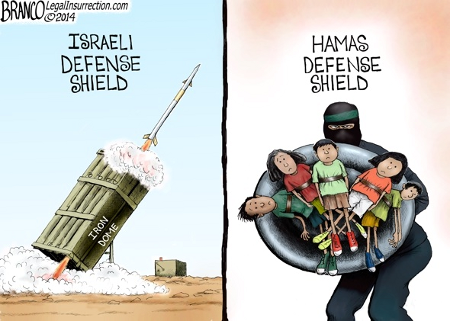 Israeli and Palestinian defense shields