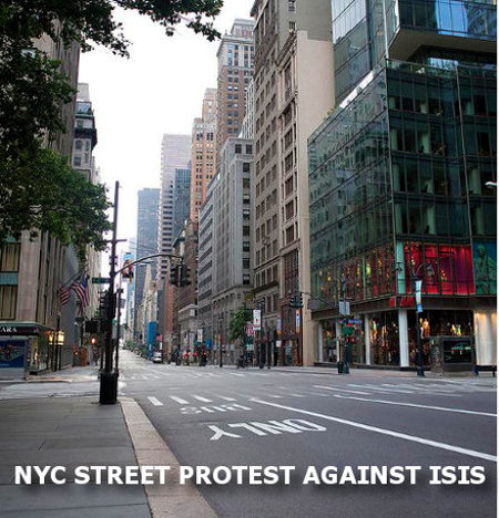 NYC street protest against ISIS