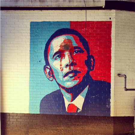 Obama Headshot Graffiti