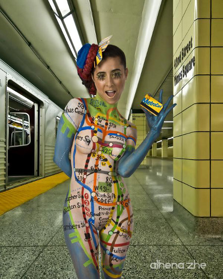 Subway Map Bodypainting