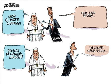The MSM had specific agendas when covering the Pope's congressional address