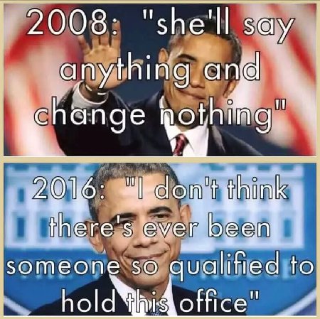 Obama on Hillary - 2008 vs. 2016