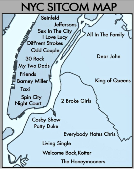 NYC Is A Funny Place
Sitcom Map Of New York City