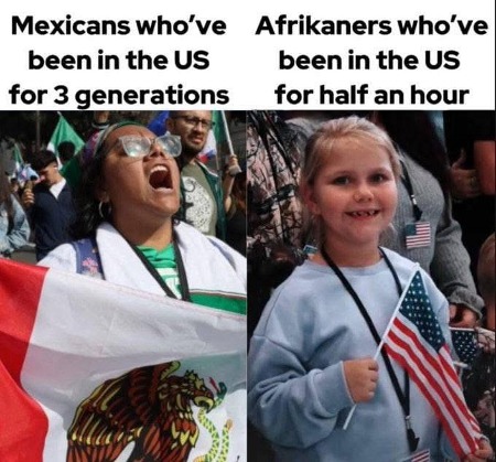 Wetbacks, 3 generations later still hate America. Afrikaners come here loving it