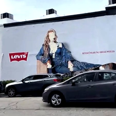 Beyonce Levis billboard defaced and whitewashed