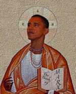 Iconic Image of Obama as Christ